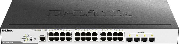 Image du produit D-Link DGS-3000-28LP managed Switch 24x10/100/1000RJ45 4xSFP 802.3at Poe max 193W smart fan opt. red. Po... (24 Ports)