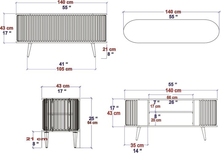 Image du produit Skye Decor Serena (140 x 43 x 64 cm)