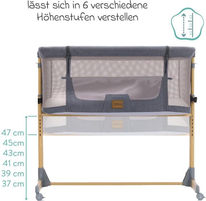 Actual product image Fillikid Beistellbetten Beistellbett Crip 6-fach höhenverstellbar