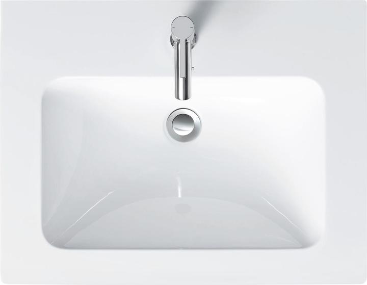Duravit Furniture washbasin ME by Starck m ÜL m HLB 630x490mm 1 tap hole white WG (490 mm, 630 mm)