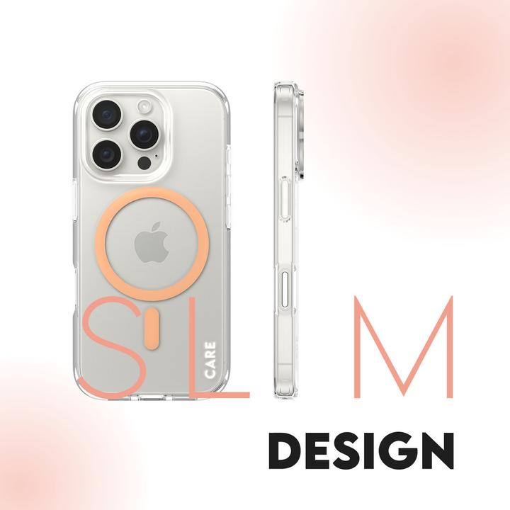 Actual product image PanzerGlass CARE by ® Flagship Case Transparent Urban Combat w. Peachy MagSafe iPhone '24 6.3" Pro (Apple iPhone 16 Pro)