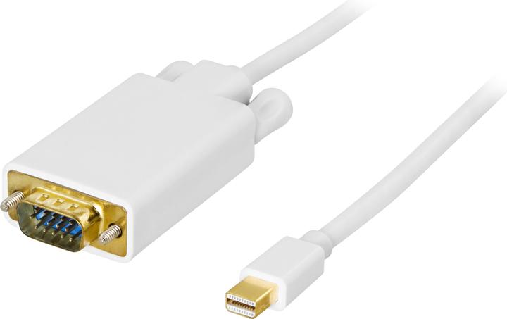 Produktbild Deltaco mini DisplayPort to VGA HD15 cable male-male 2m white (2 m)
