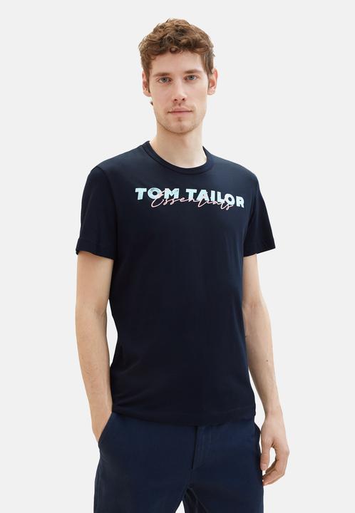 Produktbild Tom Tailor T-Shirt Kurzarmshirt mit Front-Logo-Print (XL)