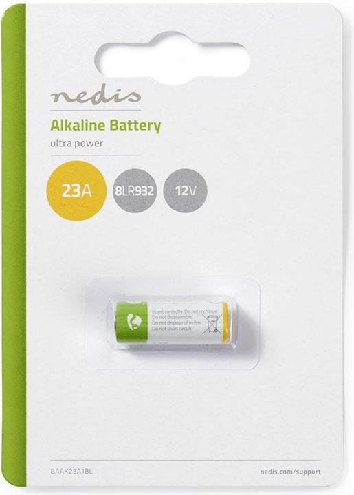 Produktbild Nedis Alkaline Batterie 23A | 12 V DC | 1-Blister | 8LR932 | Gelb / Grün (1 Stk., A23)