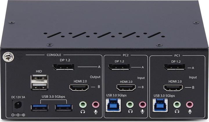 Actual product image StarTech .com P2ADDH462-KVM-SWITCH, 3840 x 2160 pixels, 4K Ultra HD, 36 W, Black