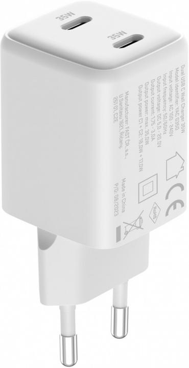 Produktbild Yenkee USB-C Ladegerät 2x18W 3A Power Delivery 3.0 QC3.0 Weiss (35 W)