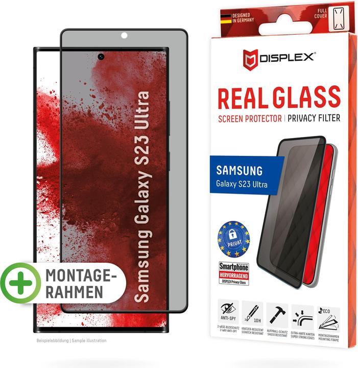 Immagine prodotto Displex Real Glass, Privacy Full Cover Panzerglas (1 Pezzo/i, Samsung Galaxy S23 Ultra)