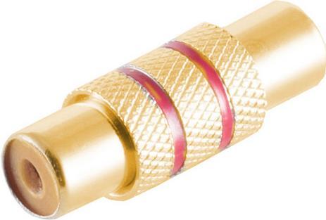 Shiverpeaks ®-BASIC-S-adaptateur, prise femelle RCA sur prise femelle RCA, métal, contacts dorés, rouge