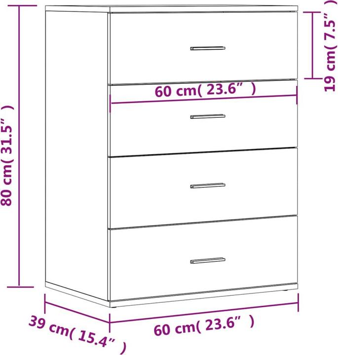 Produktbild VidaXL Sideboard (60 x 39 x 80 cm)