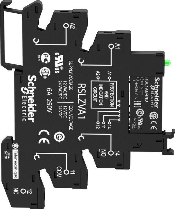Produktbild Schneider Electric SLIM RELAY+SOCKET 1C/O LED 230VACDC SCRW