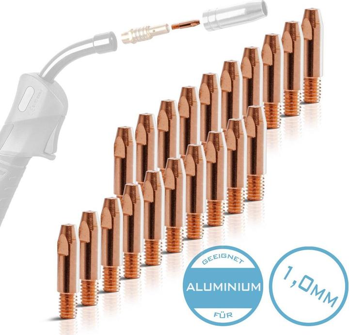 Produktbild Stahlwerk Stromdüsen für Aluminium AK25 MB25 MIG MAG Kontaktdüsen M6x28 1,0 mm