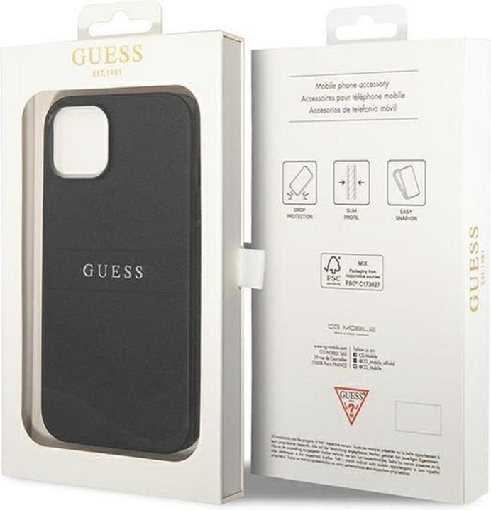 Actual product image Guess PU Leather Saffiano Case for Apple iPhone 14 Plus - black (Apple iPhone 14 Plus, Apple iPhone 15 Plus)