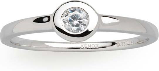 Actual product image Xenox Silver Circle Frame Ring (54, 925 Silver)