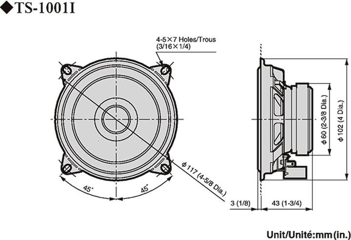 Produktbild Pioneer TS-1001i (110 W, 10 cm)