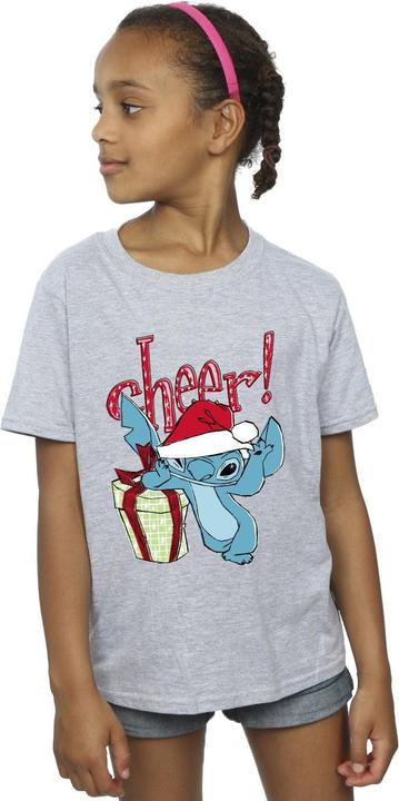 Actual product image Disney Girls Lilo And Stitch Cheer Cotton T-Shirt (128)