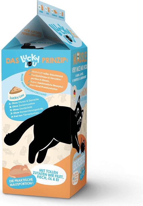 Produktbild Lucky Lou Mäusle Multipack, 20x28g, je 4 Sorten à 5 Stk. (Adult, 20 Stk., 695 g)