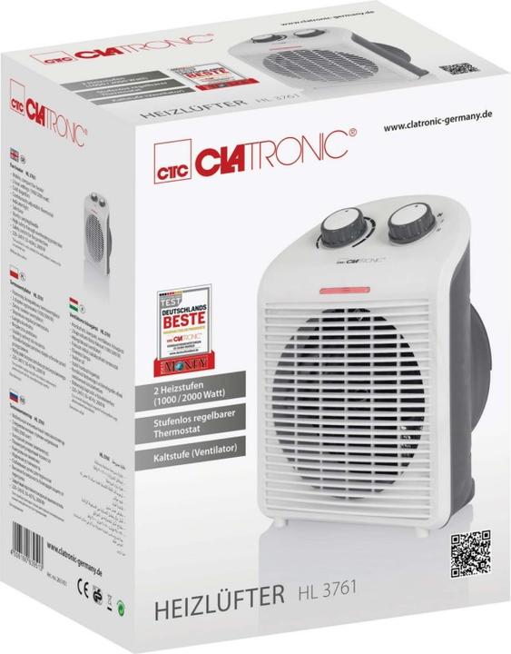 Actual product image Clatronic HL3761WH Elektrische Raumheizung Indoor Elektrischer Raumheizlüfter (2000 W)