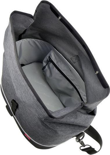 Produktbild KlickFix Klick-fix Rackpack City Tasche grau mit Rollverschluss, inkl. RT Adapter 25x25x21cm, bis max 6kg, 8l (8 l, Gepäckträgertasche)