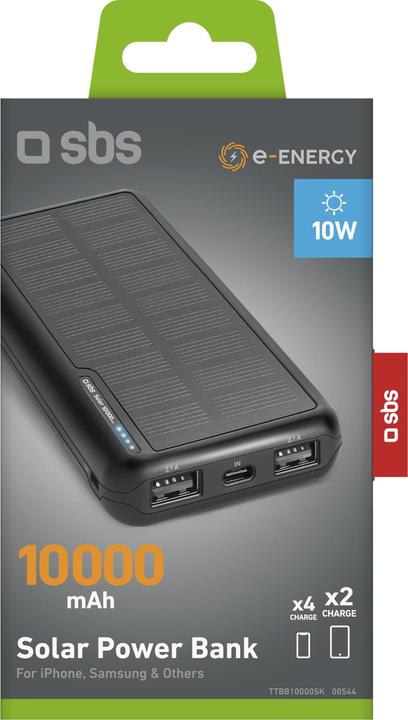 Actual product image SBS Powerbank 10.000mAh 2x USB-C/1x USB 10W black (10000 mAh, 10 W, 37 Wh)