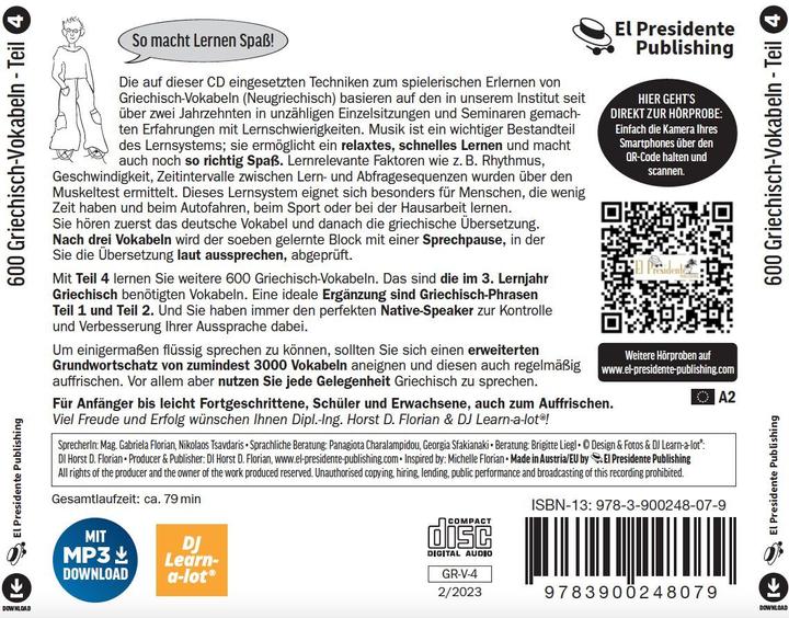 Immagine prodotto 600 Griechisch-Vokabeln spielerisch erlernt - Teil 4 (Greco, Tedesco, Gabriela Florian, Nikolaos Tsavdaris, Horst Florian, 2021)