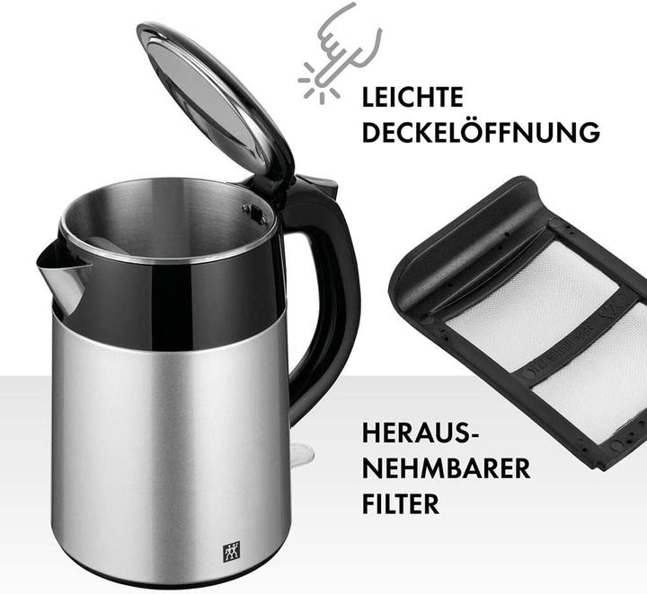 Produktbild Zwilling Wasserkocher 36420-012, Silber/Schwarz (1.20 l, EU-Stecker)
