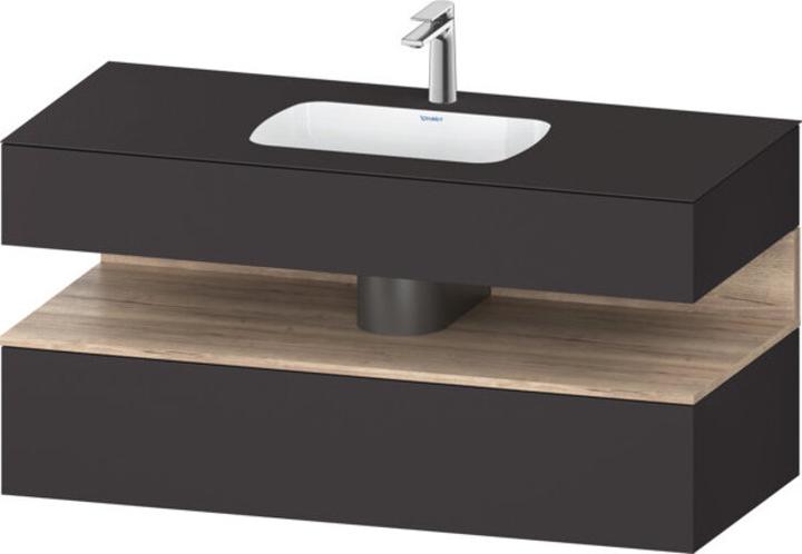 Duravit Qatego Einbauwaschtisch mit Konsolenwaschtischunterbau, 1200x550x600mm, Nische Eiche Mamorie