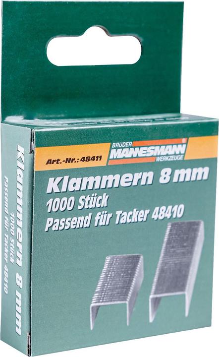 Image du produit Mannesmann Agrafes de rechange 8 mm, pour agrafeuse 48410