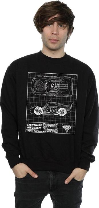 Immagine prodotto Disney Cars Lightning McQueen Blueprint Felpa Uomo (S)