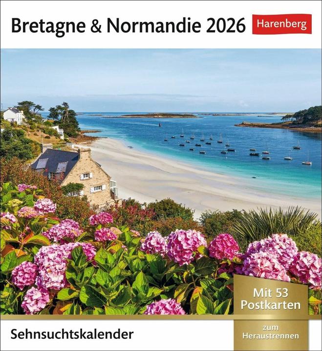 Immagine prodotto Harenberg Bretagne & Normandie Sehnsuchtskalender 2026 - Wochenkalender mit 53 Postkarten (Tedesco)