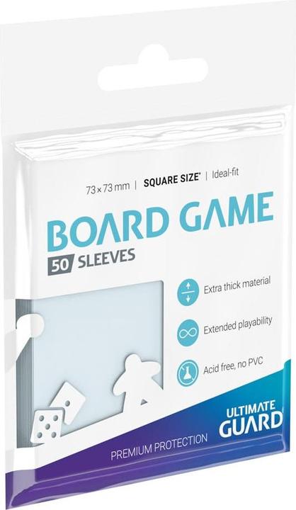Actual product image Ultimate Guard UGD010283 - Premium 50 Soft Sleeves for Board Game Cards Square, 73 x 73 mm