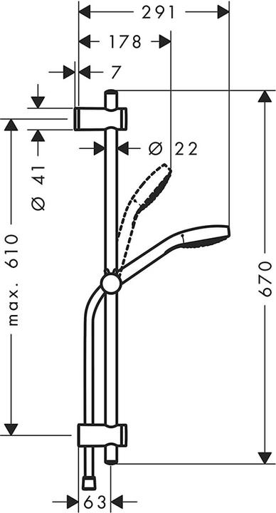 Produktbild hansgrohe SHOWER SET MYSELECT S VAR 0.65 26710400