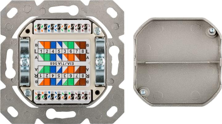 Image du produit Goobay Prise universelle CAT 6 avec cadre de montage en surface 2x prise réseau RJ45 blindée