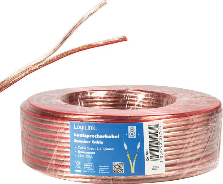 Produktbild LogiLink CA Lautsprecherkabel (25 m, 1.50 mm²)