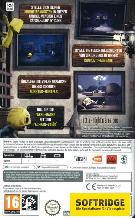 Produktbild Bandai Namco Little Nightmare - Complete Edition (Switch Lite, Switch OLED, Switch, Multilingual)