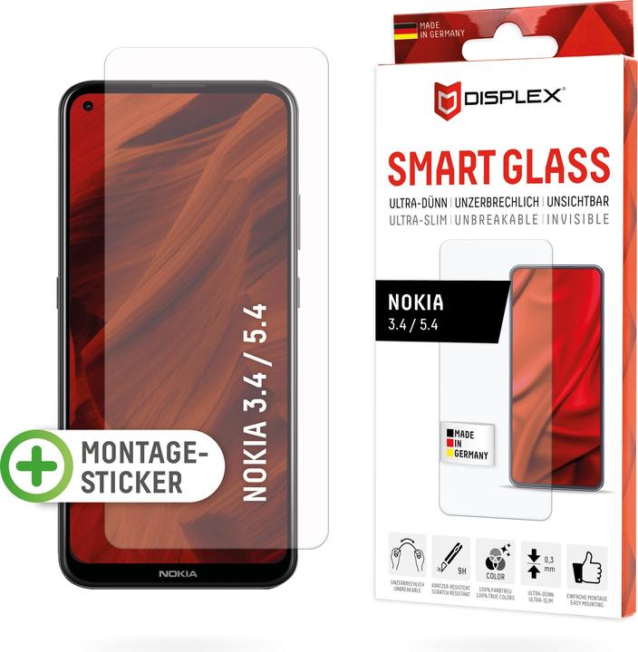 Immagine prodotto Displex Smart Glass, Displayschutzfolie (1 Pezzo/i, Nokia 5.4, Nokia 3.4)