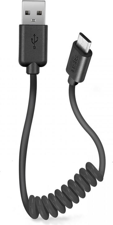 Image du produit SBS Câble de données et de chargement en spirale pour micro-USB (0.50 m, USB 2.0)
