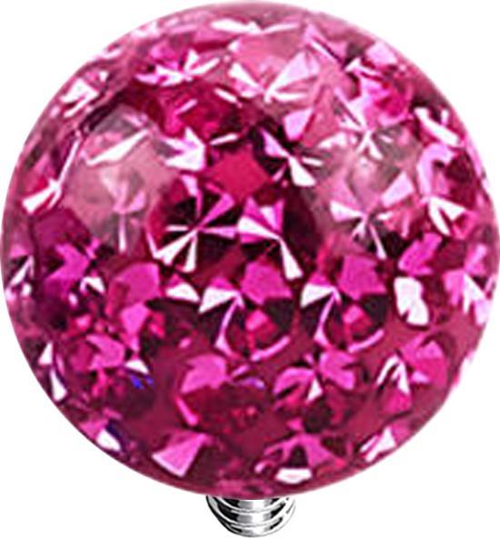 Produktbild Star Piercing Dermal Anchor Kristall Kugel pink Epoxy Schutzschicht (ohne Messing, Titan G23)