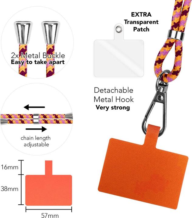 Image du produit Nalia Chaîne universelle pour téléphone portable à porter autour du cou avec pad