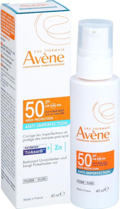 Actual product image Avène Anti-Imperfection Fluid LSF 50, 40 ml Lösung (Suntan cream, SPF 50, 40 ml)