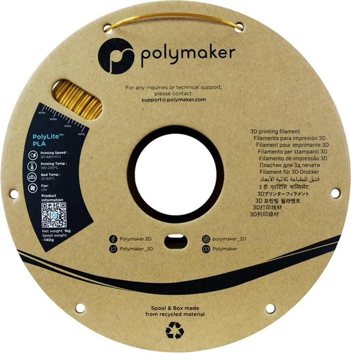 Produktbild Polymaker PA03027 Dual Silk Filament PLA-Seide Mehrfarbig, Seidig glänzend 1.75mm 1000g Crown, Gold (PLA, 1.75 mm, 1000 g, Mehrfarbig)