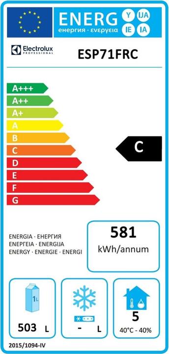 Energie-Label Electrolux ESP71FRC (503 l)
