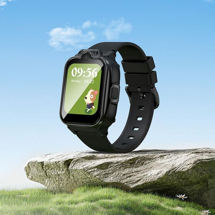 Actual product image Hoco Headphone with microphone smartwatch for kids with call function 4G Y104 black