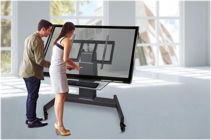 Image du produit Neomounts PLASMA-M2500TBLACK Support de sol motorisé 106,68-254cm 42-100pouces VESA 200x200-800x600mm 150kg (Universel, 100", 150 kg)