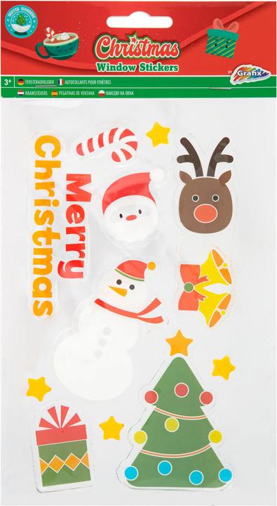 Actual product image Grafix Christmas window stickers