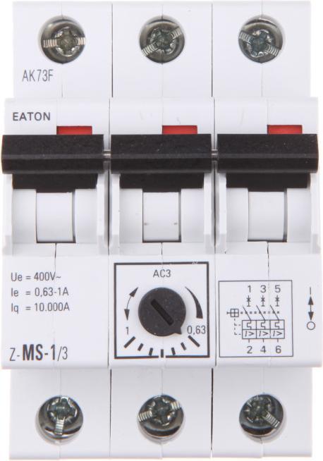 Produktbild Eaton Motorschutzschalter, 0,63-1 A, 3p 248406