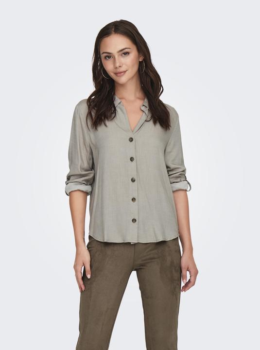 Image du produit JdY Coupe ample Col chemise Manches retroussées Manches volumineuses Chemise Top (M)