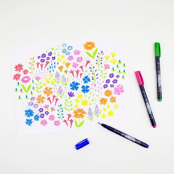 Actual product image Tombow Fudenosuke (Multicoloured, 10 x)