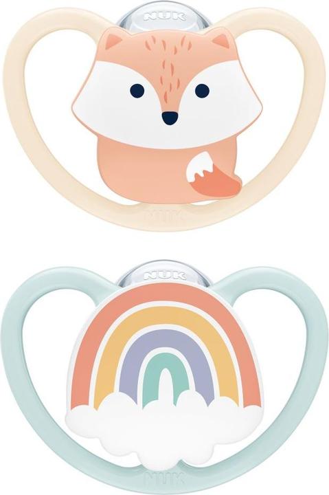 Actual product image NUK Dummy Pacifier 2-pack Space - Silicone 0-6 M - Fox / (2 x, from birth)