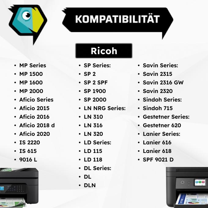 Produktbild Inkadoo Toner kompatibel zu Ricoh 885094 / TYPE 1230D XXL Toner, schwarz Schwarz (BK)