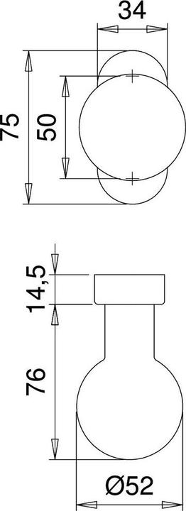 Produktbild Magni Knopf,auf Rosette, 2033/5020,silberfarbig (Türgriff)